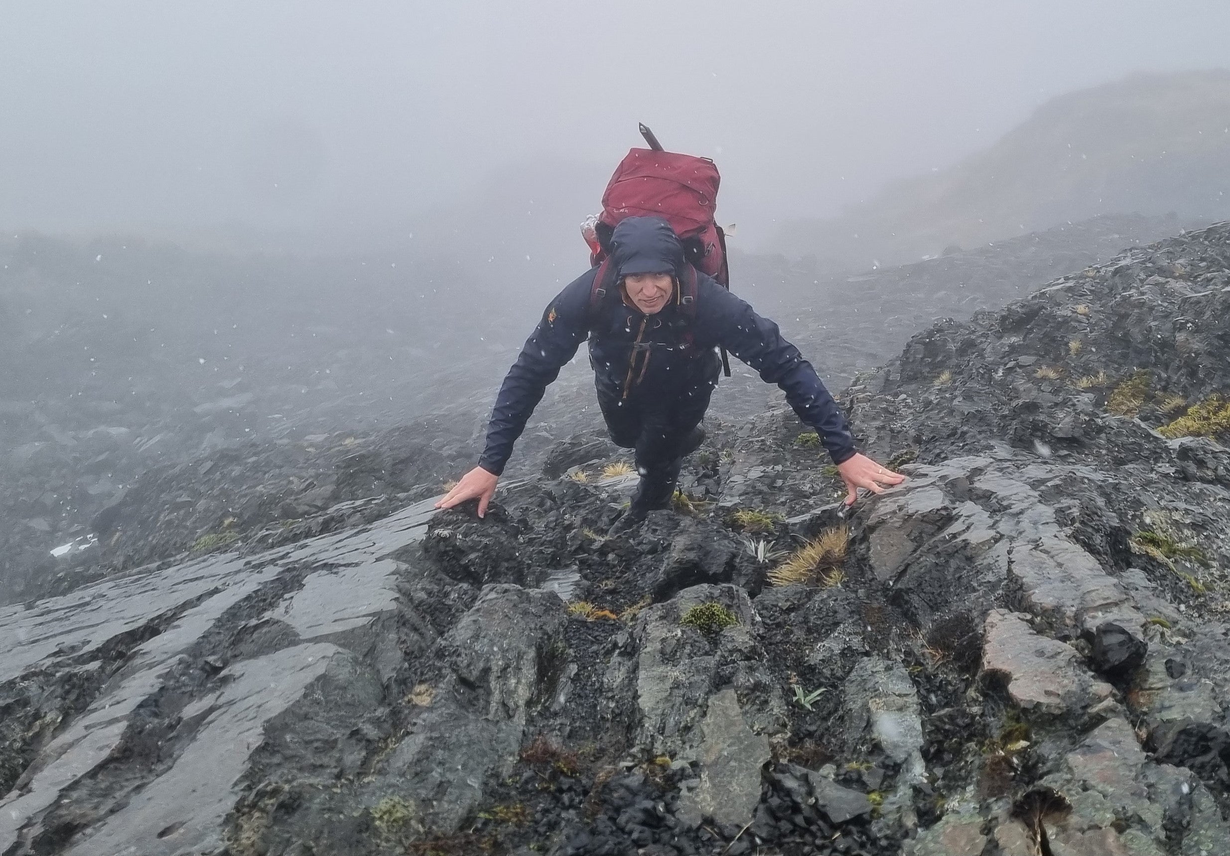 Climbing in Paramo Enduro Jacket and Trousers.  Kaikoura's NZ